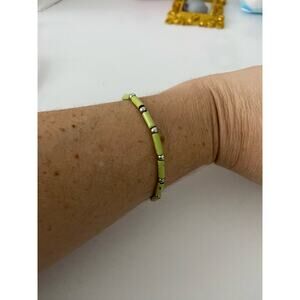 lime green bead bracelet
